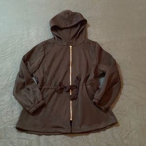 Black Cinched Waist Hoodie 0XL
